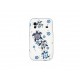 Coque  pour Samsung S5830 Galaxy Ace silicone blanche tortue bleue + film protection écran offert