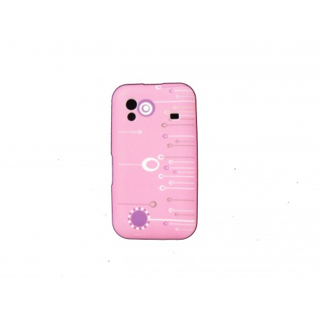 Coque pour Samsung S5830 Galaxy Ace silicone rose cercles + film protection écran offert