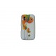 Coque pour Samsung S5830 Galaxy Ace silicone blanche fleurs oranges + film protection écran offert