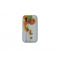 Coque pour Samsung S5830 Galaxy Ace silicone blanche fleurs oranges + film protection écran offert