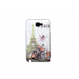 Coque pour Samsung Galaxy Note I9220/N7000 Paris Tour Eiffel moto + film protection écran offert