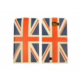 Pochette Etui simili-cuir pour Galaxy Note/I9220 drapeau UK/Angleterre + film protection écran 