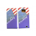 Pochette pour Samsung I9100 Galaxy S2  drapeau USA/Etats Unis bleue + film protection écran 