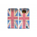 Pochette pour Samsung I9100 Galaxy S2 drapeau UK/Angleterre vintage+ film protection écran 