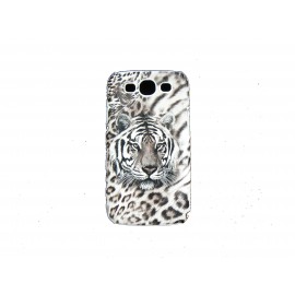 Coque pour Samsung I9300 Galaxy S3 mate tigre gris + film protection écran offert