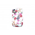 Coque silicone avec des fleurs rouges et des papillons pour Blackberry 8520 curve+ film protection ecran offert