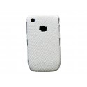 Coque pour Blackberry 8520 Curve simili-cuir blanche peau de serpent + film protection écran offert