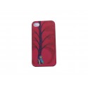 Coque pour Iphone 4 rose arbre petit lapin  + film protection écran