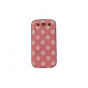 Coque pour Samsung I9300 Galaxy S3 rose claire pois blancs+ film protection écran offert