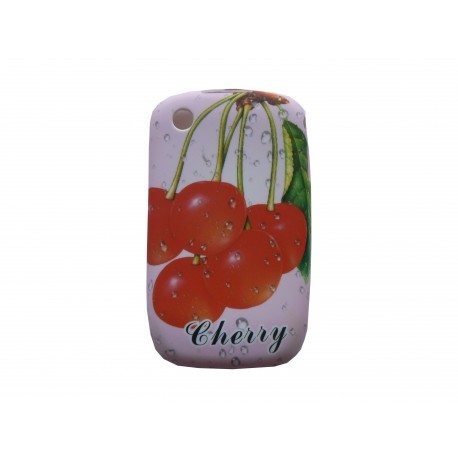 Coque silicone/gel avec des cerises pour Blackberry 8520 curve+ film protection ecran offert