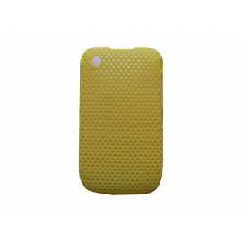 Coque ultra-fine jaune pour Blackberry 8520 Curve microperforée + film protection écran offert