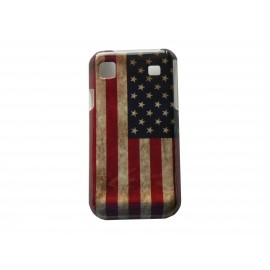 Coque pour Samsung I9000 Galaxy S rigide vintage drapeau USA/Etats-Unis  + film protection écran offert