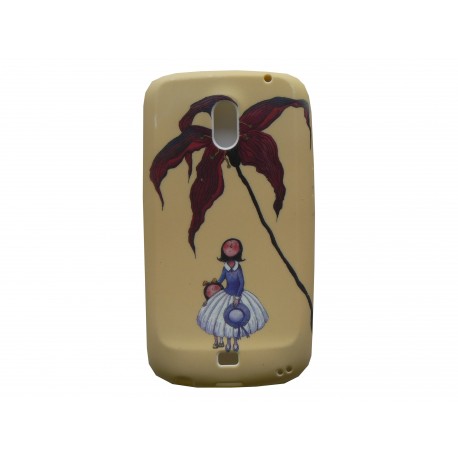 Coque pour Samsung I9250 Galaxy Nexus Prime silicone fleur marron + film protection écran offert