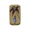 Coque pour Samsung I9250 Galaxy Nexus Prime silicone fleur marron + film protection écran offert