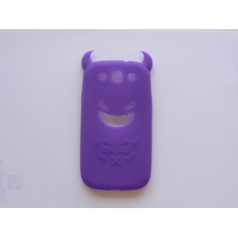 Coque pour Samsung I9300 Galaxy S3 silicone diable violet + film protection écran offert