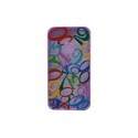 Coque pour Iphone 4 silicone avec des chiffres pourtour parme + film protection écran offert