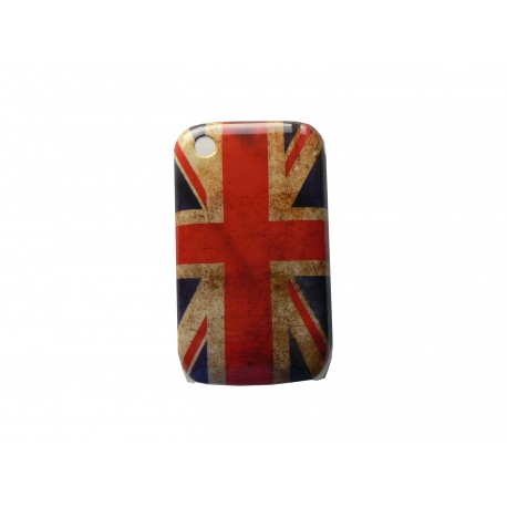 Coque rigide et brillante drapeau Angleterre/UK vintage pour Blackberry 8520 Curve  + film protection ecran offert