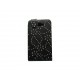 Pochette Etui simili-cuir noir pour Samsung Galaxy Note/I9220 fleurs avec strass + film protectin écran 