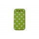 Coque pour Samsung I9300 Galaxy S3 verte pois blancs+ film protection écran offert