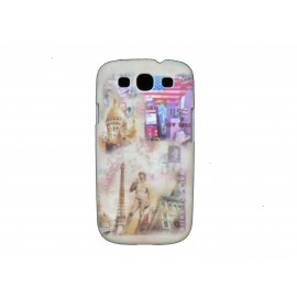 Coque pour Samsung I9300 Galaxy S3 voyage USA Paris + film protection écran offert