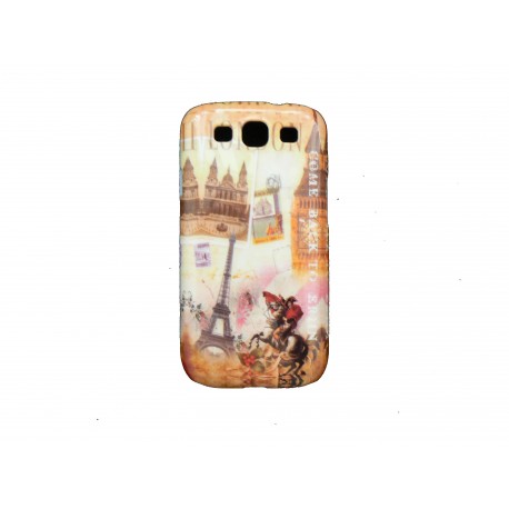 Coque pour Samsung I9300 Galaxy S3 voyage Londres Paris + film protection écran offert