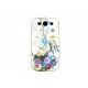 Coque pour Samsung I9300 Galaxy S3 blanche cercles multicolores strass diamants+ film protection écran offert