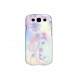 Coque pour Samsung I9300 Galaxy S3 blanche fleurs violettes strass diamants+ film protection écran offert