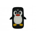 Coque pour Samsung I9300 Galaxy S3 silicone pingouin noir + film protection écran offert