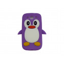 Coque pour Samsung I9300 Galaxy S3 silicone pingouin violet + film protection écran offert