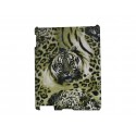 Coque Ipad 2/3 tigre sur fond vert + film protection écran offert