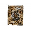 Coque Ipad 2/3 tigre sur fond orange + film protection écran offert