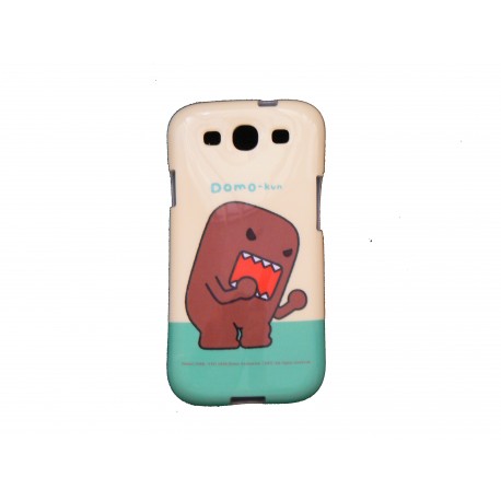 Coque pour Samsung I9300 Galaxy S3 blanche petit bonhomme marron+ film protection écran offert