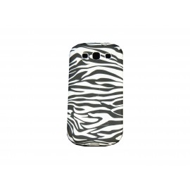 Coque pour Samsung I9300 Galaxy S3 zébré noir et blanc + film protection écran offert