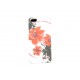 Coque pour Iphone 5 silicone blanche fleurs rouges + film protection écran offert