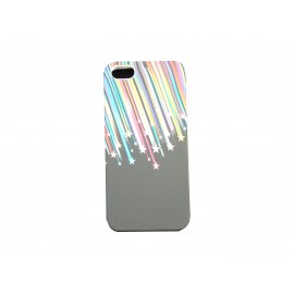 Coque pour Iphone 5 silicone noire étoiles filantes + film protection écran offert