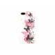 Coque pour Iphone 5 silicone blanche papillons noirs et roses + film protection écran offert