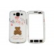 Coque pour Samsung I9300 Galaxy S3 intégrale ourson marron + film protection écran offert