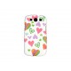 Coque pour Samsung I9300 Galaxy S3 blanche curs multicolores + film protection écran offert