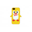 Coque pour Iphone 5 silicone pingouin jaune + film protection écran offert