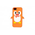 Coque pour Iphone 5 silicone pingouin orange + film protection écran offert