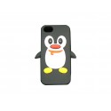 Coque pour Iphone 5 silicone pingouin noir + film protection écran offert