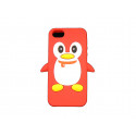 Coque pour Iphone 5 silicone pingouin rouge + film protection écran offert