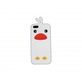 Coque pour Iphone 5 silicone poussin blanc + film protection écran offert