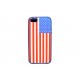Coque pour Iphone 5 silicone drapeau USA/Etats UNIS bleue + film protection écran offert