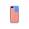 Coque pour Iphone 5 silicone drapeau USA/Etats UNIS bleue + film protection écran offert