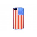 Coque pour Iphone 5 silicone drapeau USA/Etats UNIS bleue + film protection écran offert