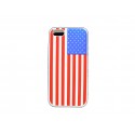 Coque pour Iphone 5 silicone drapeau USA/Etats Unis blanc + film protection écran offert