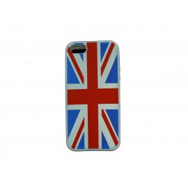 Coque pour Iphone 5 silicone drapeau UK/Angleterre blanc + film protection écran offert