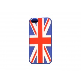 Coque pour Iphone 5 silicone drapeau UK/Angleterre bleue + film protection écran offert