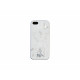 Coque pour Iphone 5 blanche papillons argents + film protection écran offert